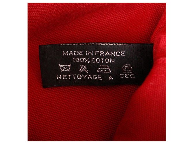 Hermès Borsa in tela Hermes DeauvillePM Rosso - vista 15