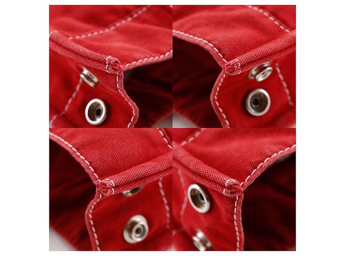 Hermès Borsa in tela Hermes DeauvillePM Rosso - vista 8