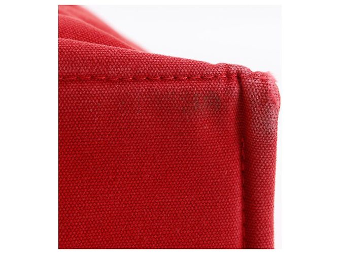 Hermès Borsa in tela Hermes DeauvillePM Rosso - vista 9