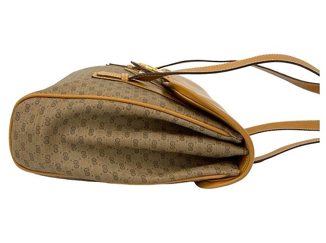 Borsa a tracolla in pelle Micro GG Gucci Marrone - vista 6