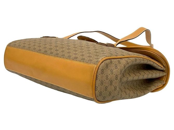 Borsa a tracolla in pelle Micro GG Gucci Marrone - vista 9