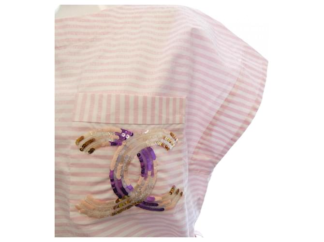 Top Chanel Rosa Blanco - vista 7