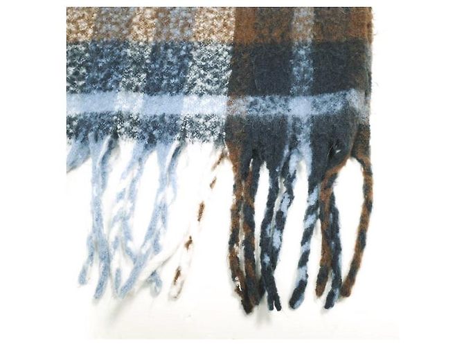 Autre Marque Sciarpa a quadri con frange URBAN RESEARCH Marrone Blu - vista 4