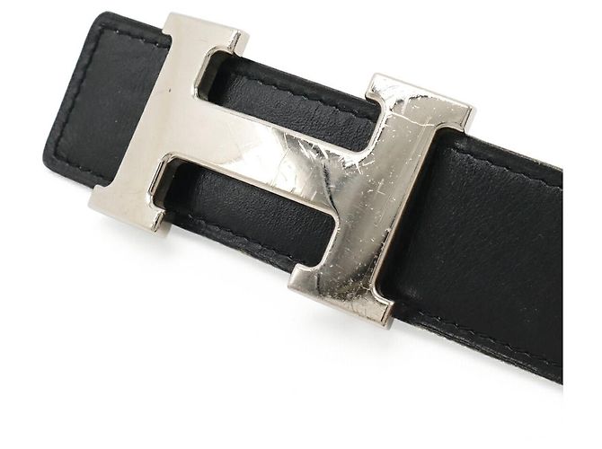 Cintura Hermès H Togo Box Calf Nero Blu - vista 3
