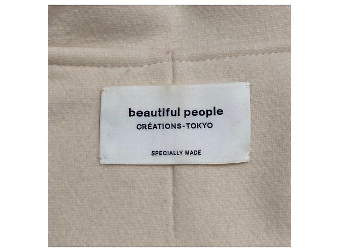 Autre Marque beautiful people Duffle Coat Abrigo de Lana Blanco Blanco roto - vista 5
