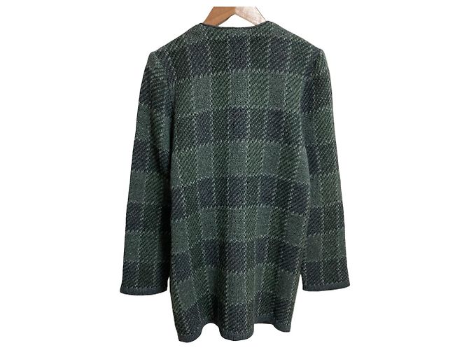 Autre Marque Cárdigan de punto de lana Herno Verde - vista 2