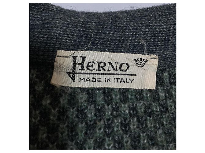 Autre Marque Cárdigan de punto de lana Herno Verde - vista 6