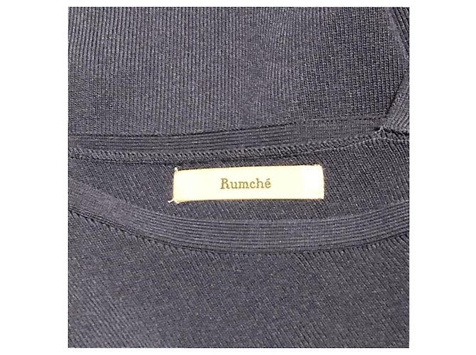 Autre Marque Asymmetrischer Rippstrickpullover RUMCHE Blau Marineblau - Ansicht 5