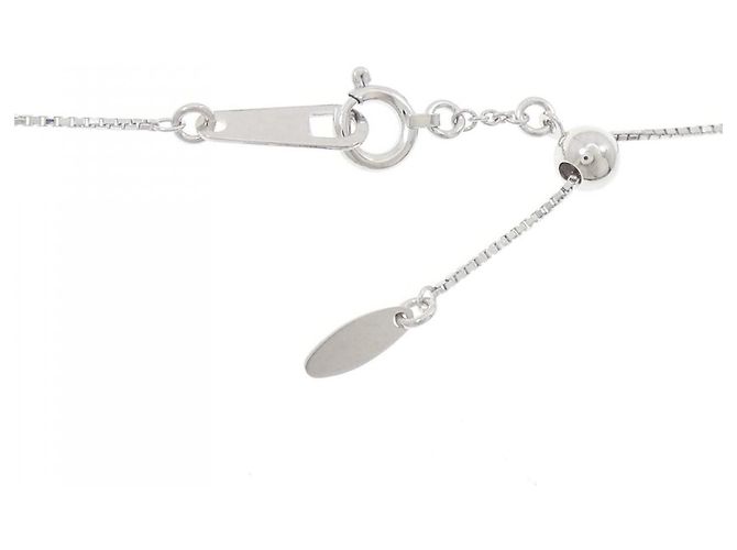 Autre Marque Au750 Weißgold Drei-Steine-Diamantkette Silber - vista 5