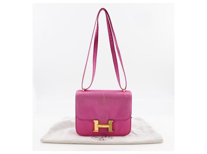 Hermès Borsa a tracolla in seta Hermes ConstanceMini18 Rosa Gold hardware - vista 20