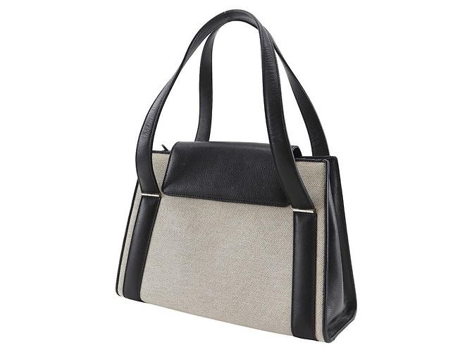 Autre Marque Borsa Tote 2way in tela e vitello MORABITO Nero Grigio - vista 2