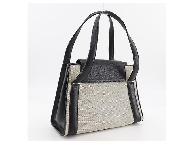 Autre Marque Borsa Tote 2way in tela e vitello MORABITO Nero Grigio - vista 3