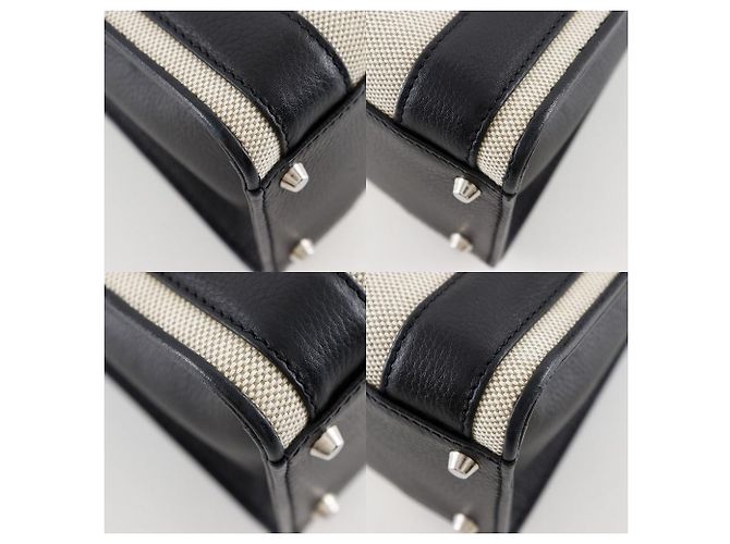 Autre Marque Borsa Tote 2way in tela e vitello MORABITO Nero Grigio - vista 4