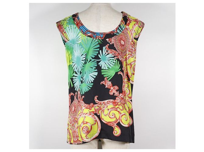 Top sin mangas de seda Medusa de Versace Negro Multicolor - vista 3