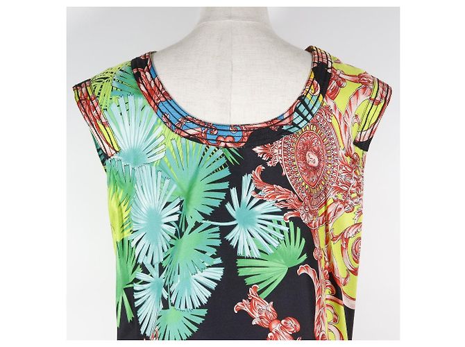 Top sin mangas de seda Medusa de Versace Negro Multicolor - vista 4