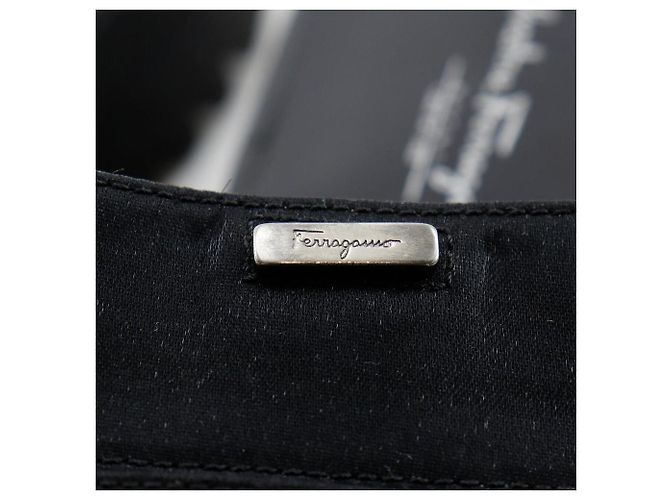 Mule in raso Salvatore Ferragamo Nero - vista 12