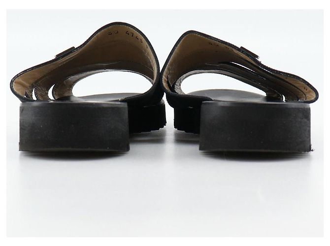 Mule in raso Salvatore Ferragamo Nero - vista 3