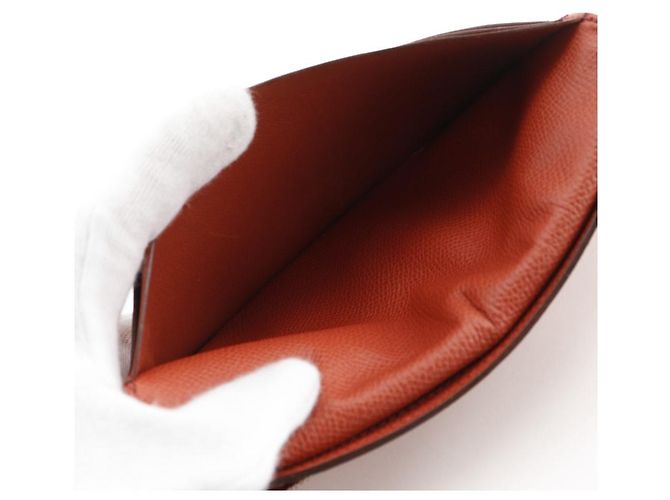 Portafoglio lungo Hermès Béarn in Veau Epsom Arancione - vista 9