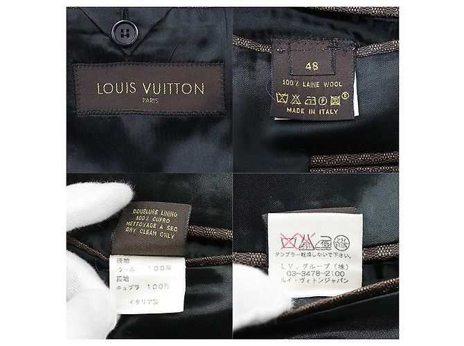 Completo in lana Louis Vuitton Marrone Grigio antracite - vista 10