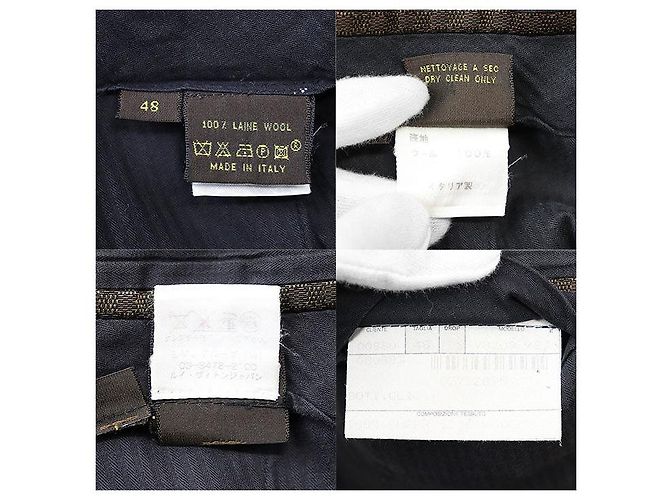 Completo in lana Louis Vuitton Marrone Grigio antracite - vista 9
