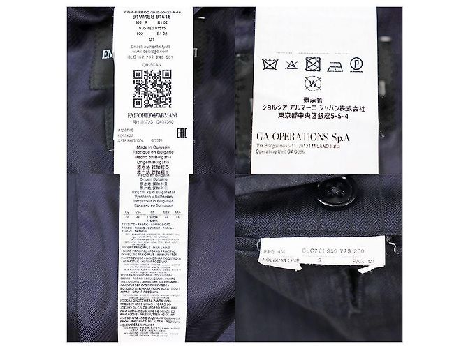 Fato de lã e seda Emporio Armani Azul Azul marinho - vista 10