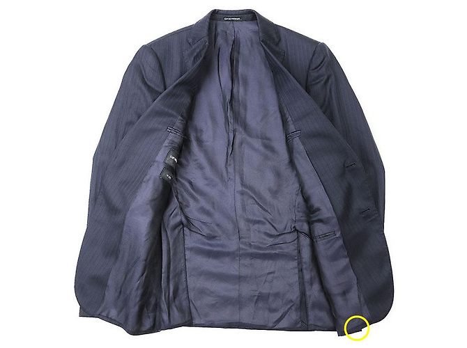 Fato de lã e seda Emporio Armani Azul Azul marinho - vista 5