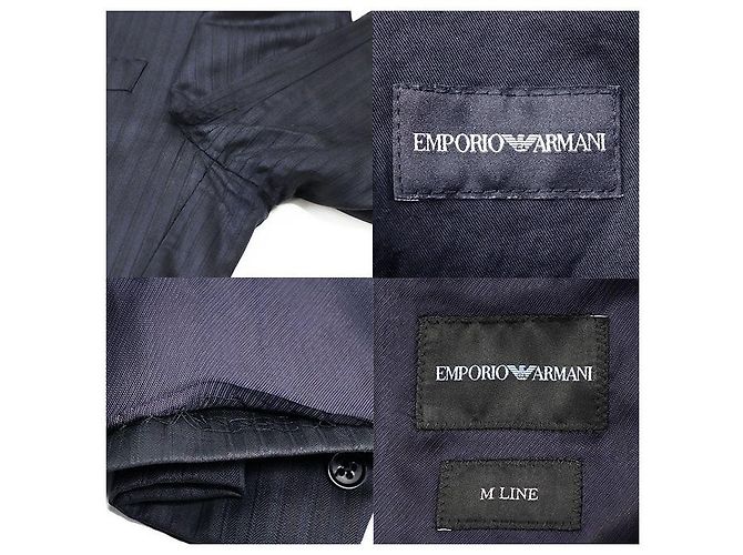 Fato de lã e seda Emporio Armani Azul Azul marinho - vista 6