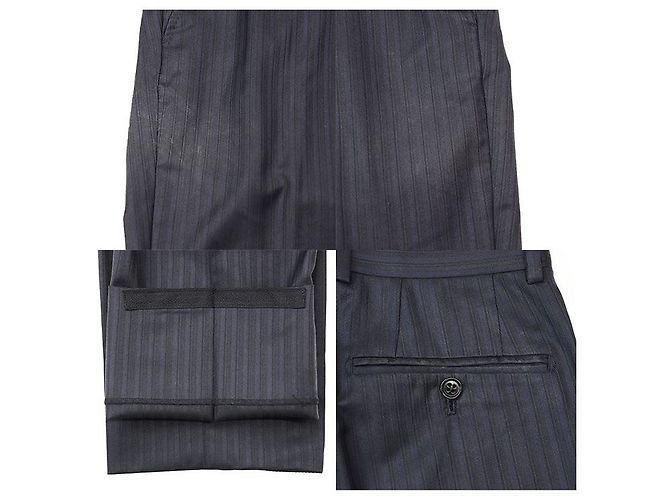 Fato de lã e seda Emporio Armani Azul Azul marinho - vista 8