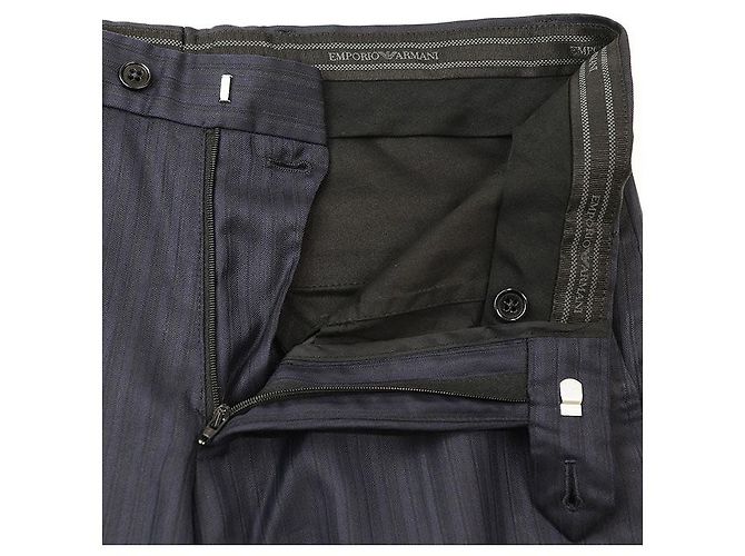 Fato de lã e seda Emporio Armani Azul Azul marinho - vista 9