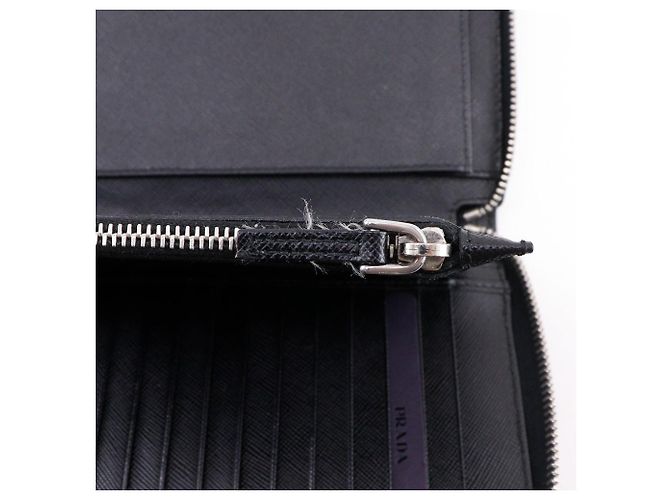 Portafoglio lungo organizer Prada Saffiano Nero - vista 16
