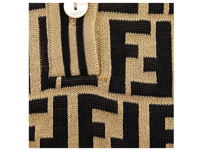 Polo de punto de algodón Zucca de Fendi Castaño - vista 10
