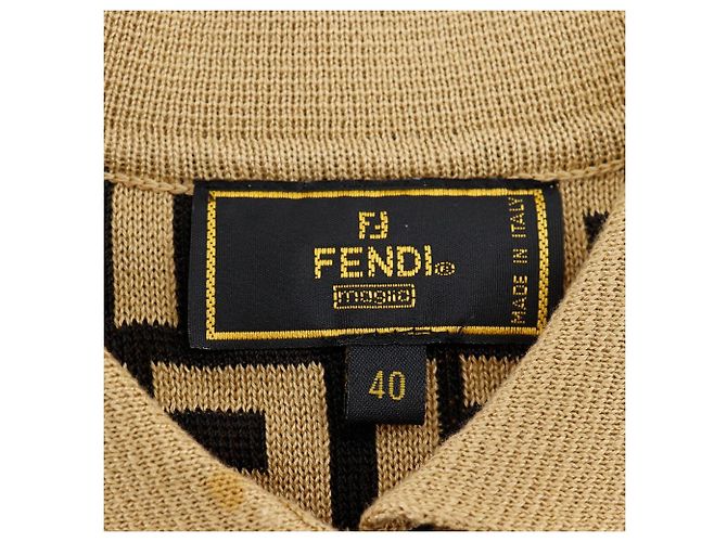 Polo de punto de algodón Zucca de Fendi Castaño - vista 13