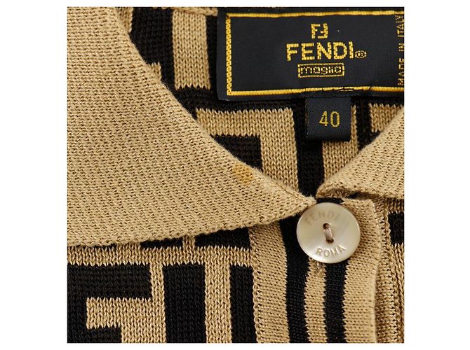 Polo de punto de algodón Zucca de Fendi Castaño - vista 6