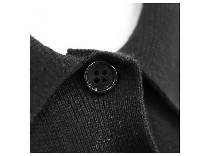 Polo de malha de algodão e seda com design Equestrian Knight Burberry London Preto Branco - vista 3