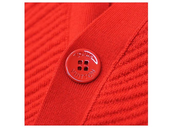 Wollstrickjacke mit geprägtem Louis Vuitton Logo Rot - Ansicht 5