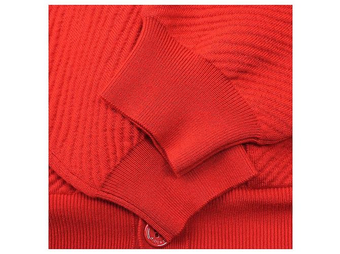 Wollstrickjacke mit geprägtem Louis Vuitton Logo Rot - Ansicht 7