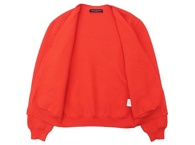 Wollstrickjacke mit geprägtem Louis Vuitton Logo Rot - Ansicht 8
