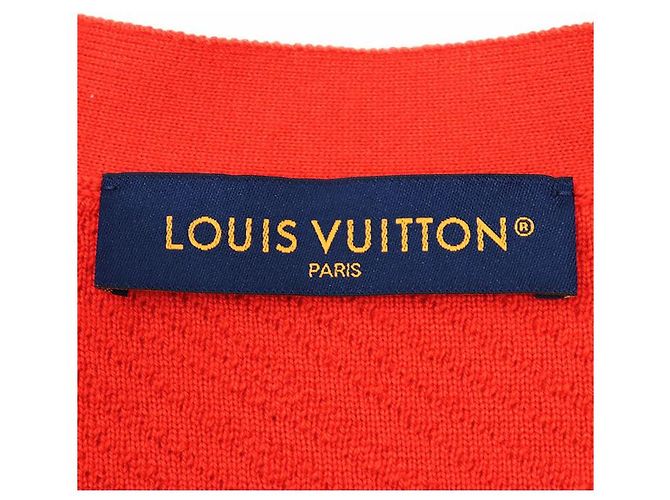 Wollstrickjacke mit geprägtem Louis Vuitton Logo Rot - Ansicht 9