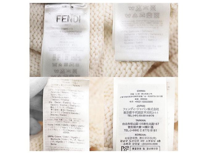 Fendi Kaschmir-Strickpullover mit Marderstickerei Roh - Ansicht 10