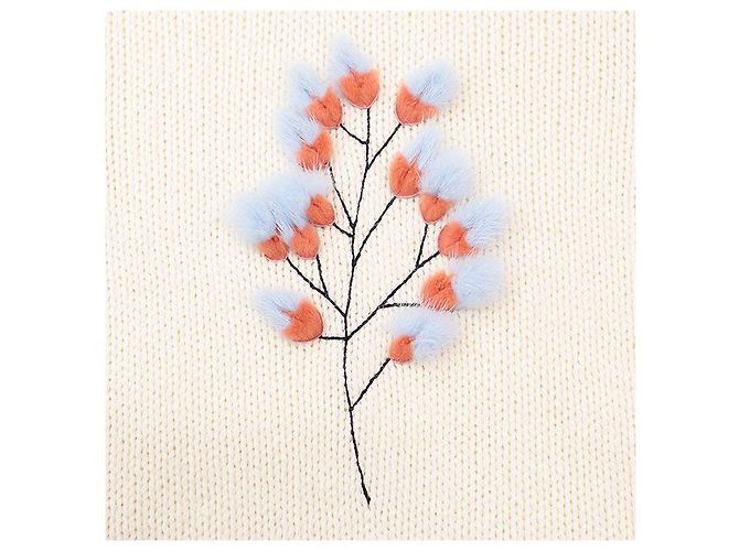 Fendi Kaschmir-Strickpullover mit Marderstickerei Roh - Ansicht 3