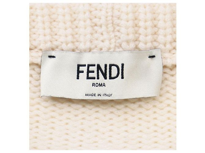 Fendi Kaschmir-Strickpullover mit Marderstickerei Roh - Ansicht 8