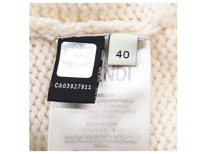 Fendi Kaschmir-Strickpullover mit Marderstickerei Roh - Ansicht 9