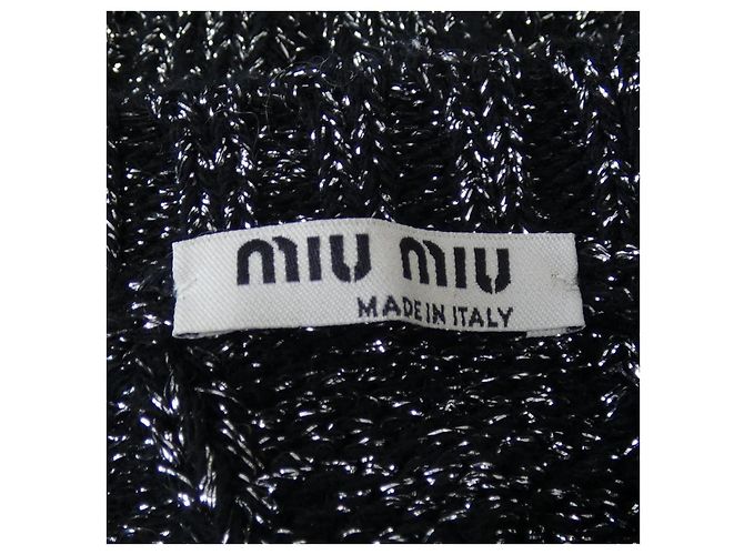 Top Miu Miu Negro Plata - vista 4