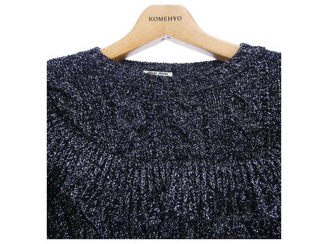 Top Miu Miu Negro Plata - vista 5