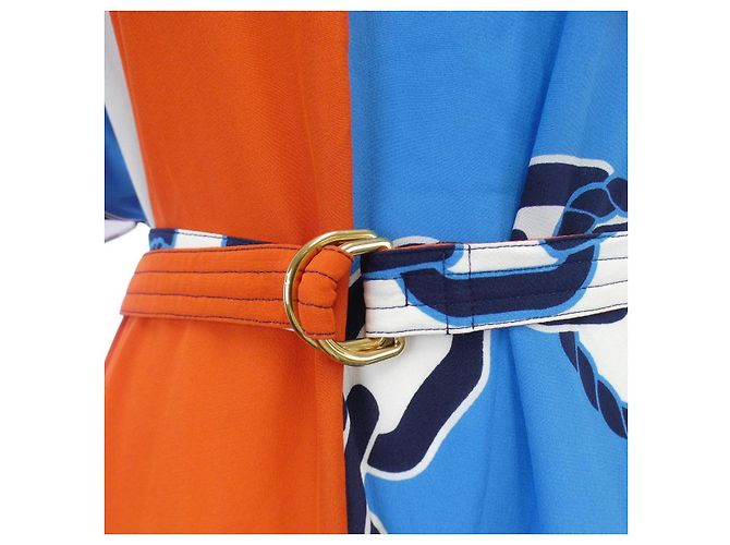 Louis Vuitton Seidenkleid Rot Blau - Ansicht 7