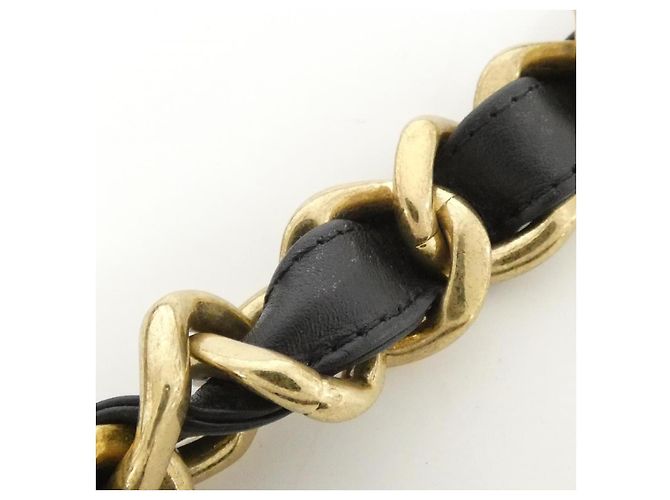 Borsa a tracolla in agnello Chanel Nero Gold hardware - vista 7