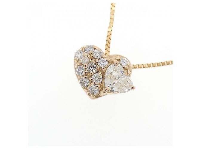 Autre Marque Colar Coração de Diamante Au750 Rosa - vista 3