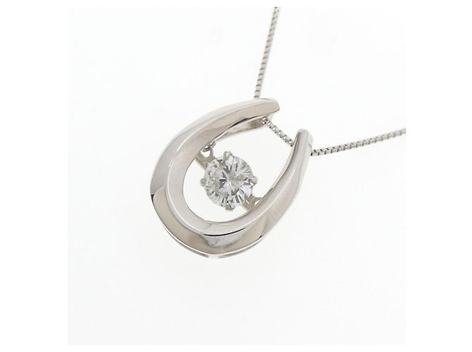 Autre Marque Collier en forme de fer à cheval avec diamants en PT900 PT850 Argenté - vue 3