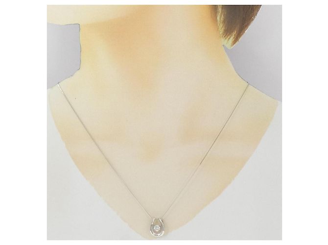 Autre Marque Collier en forme de fer à cheval avec diamants en PT900 PT850 Argenté - vue 6