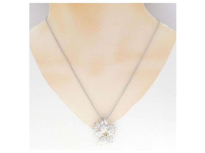 Autre Marque Collana Fiore in Diamanti Au750 D'oro - vista 6
